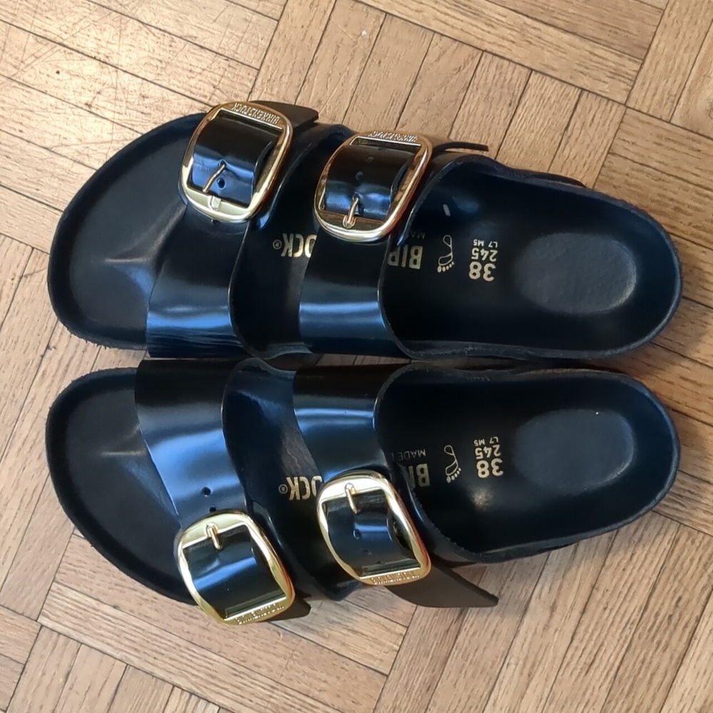Birkenstock Arizona Big Buckle Natural Leather Patent 38